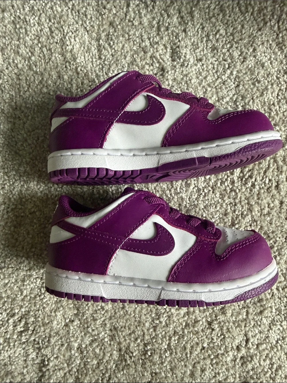 Nike Kids Purple and White Low-Top Sneakers